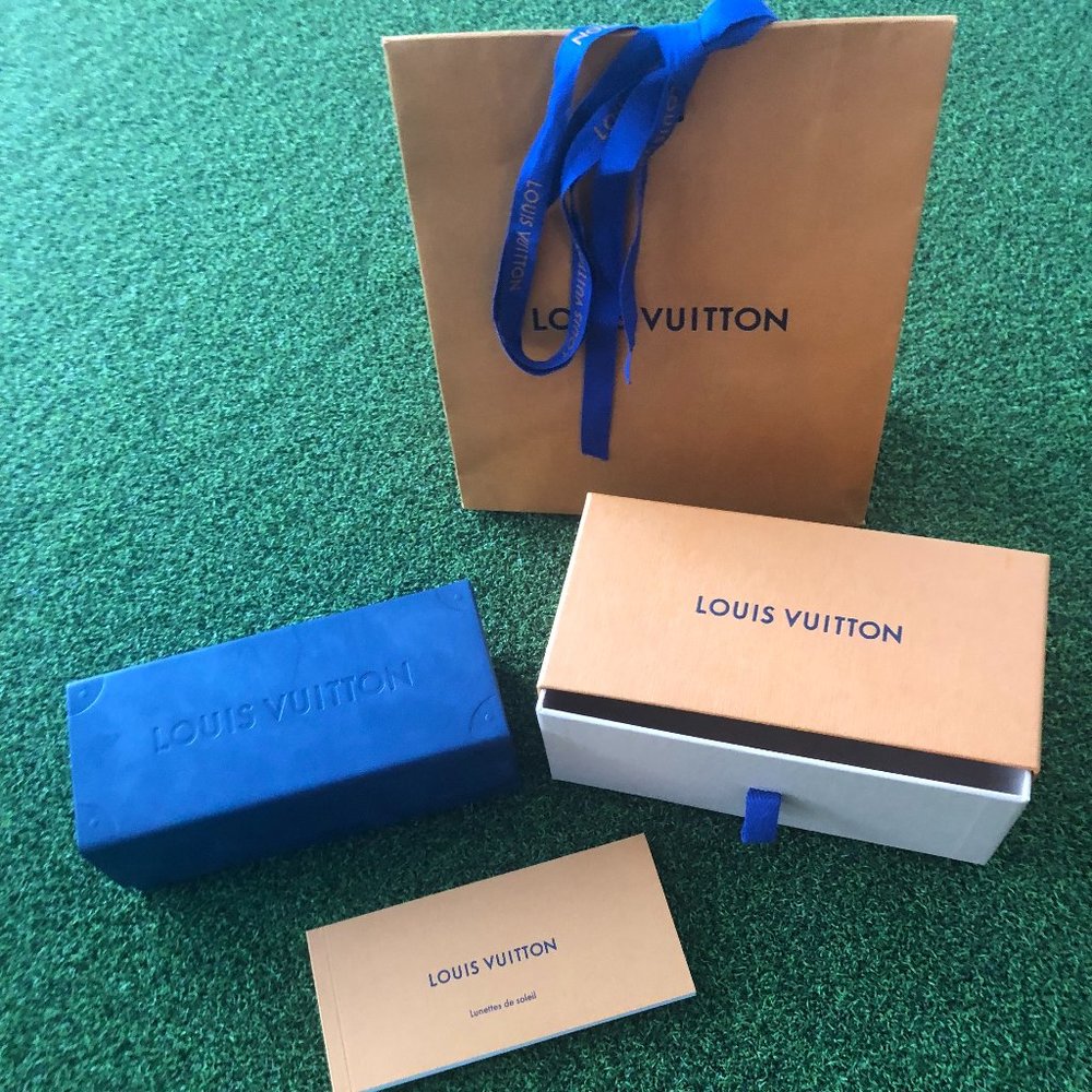 Authentic Louis Vuitton Sunglass Case w/ box, Info booklet, Gift Bag and Ribbon